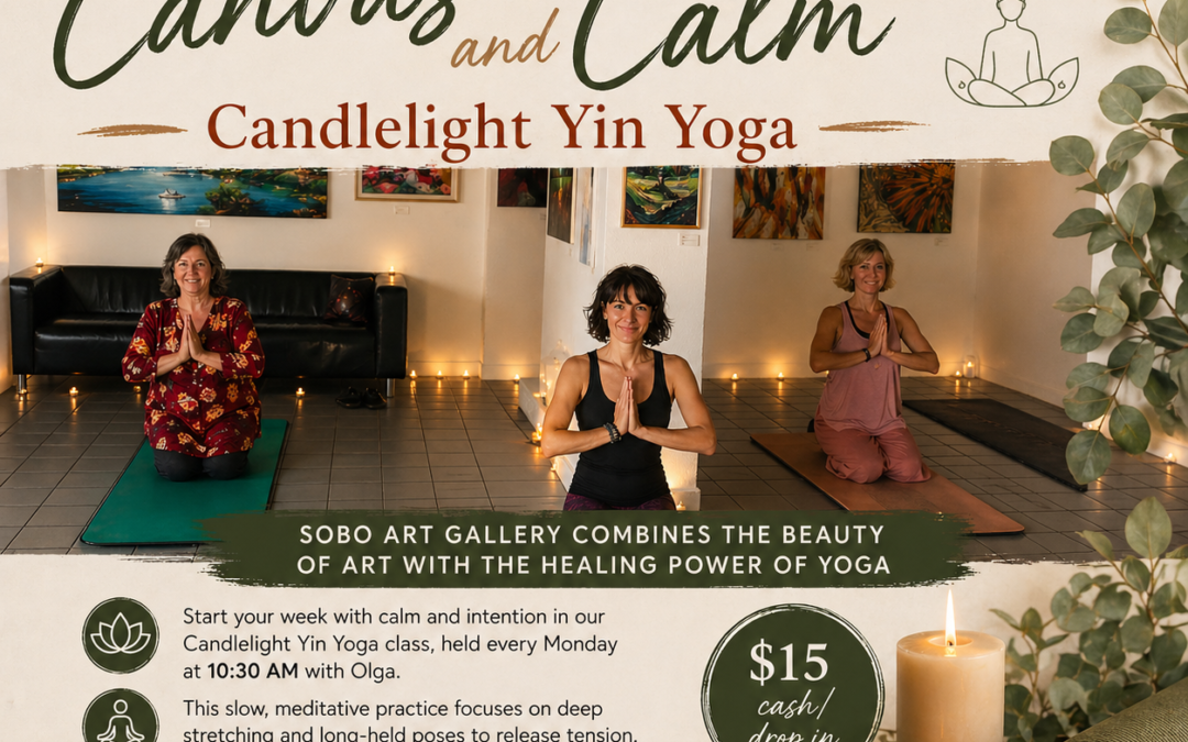 Mondays 10:30AM Canvas and Calm, Candlelight Yin Yoga